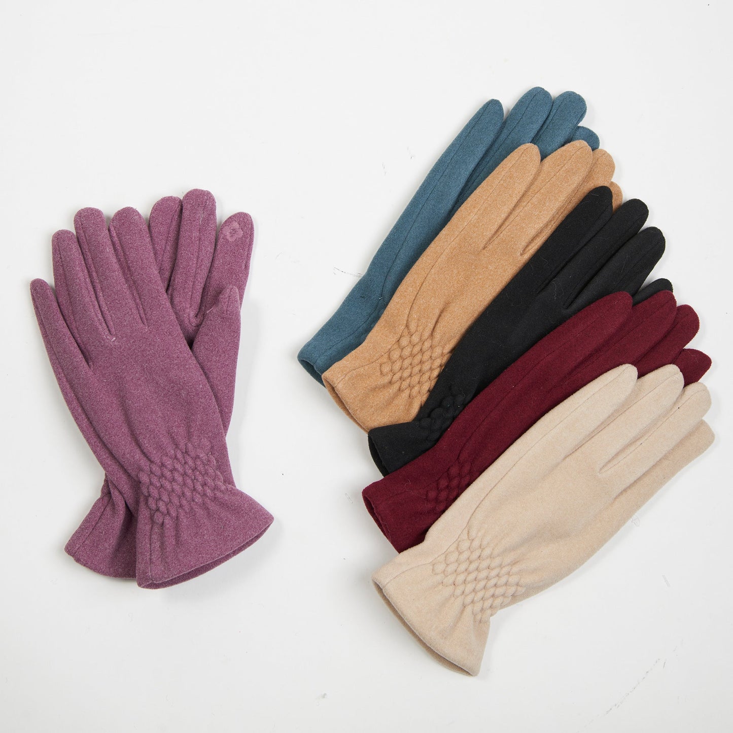 12 Piece Rikki Fishtail Faux Suede Glove Assortment