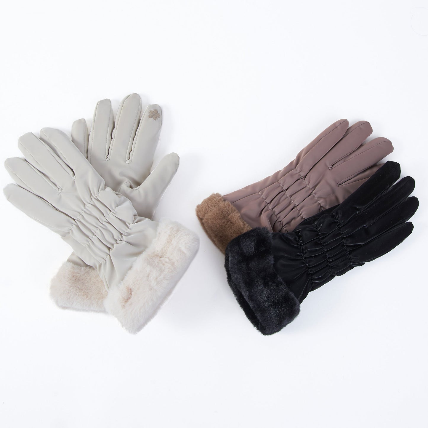 6 Piece Spencer Faux Fur Cuff Glove Assortment