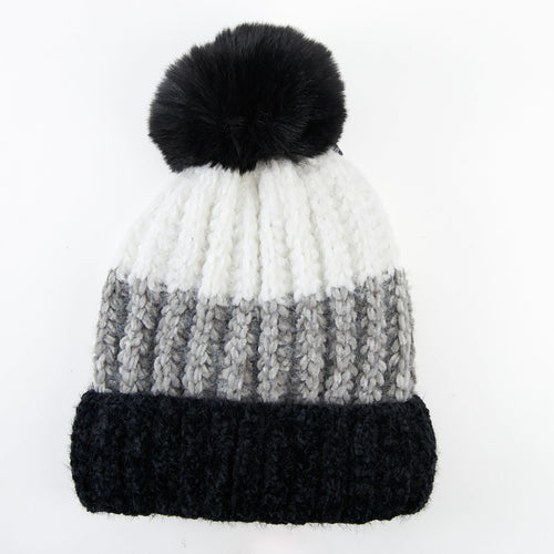 Jemmi Chenille Striped Pom Beanie
