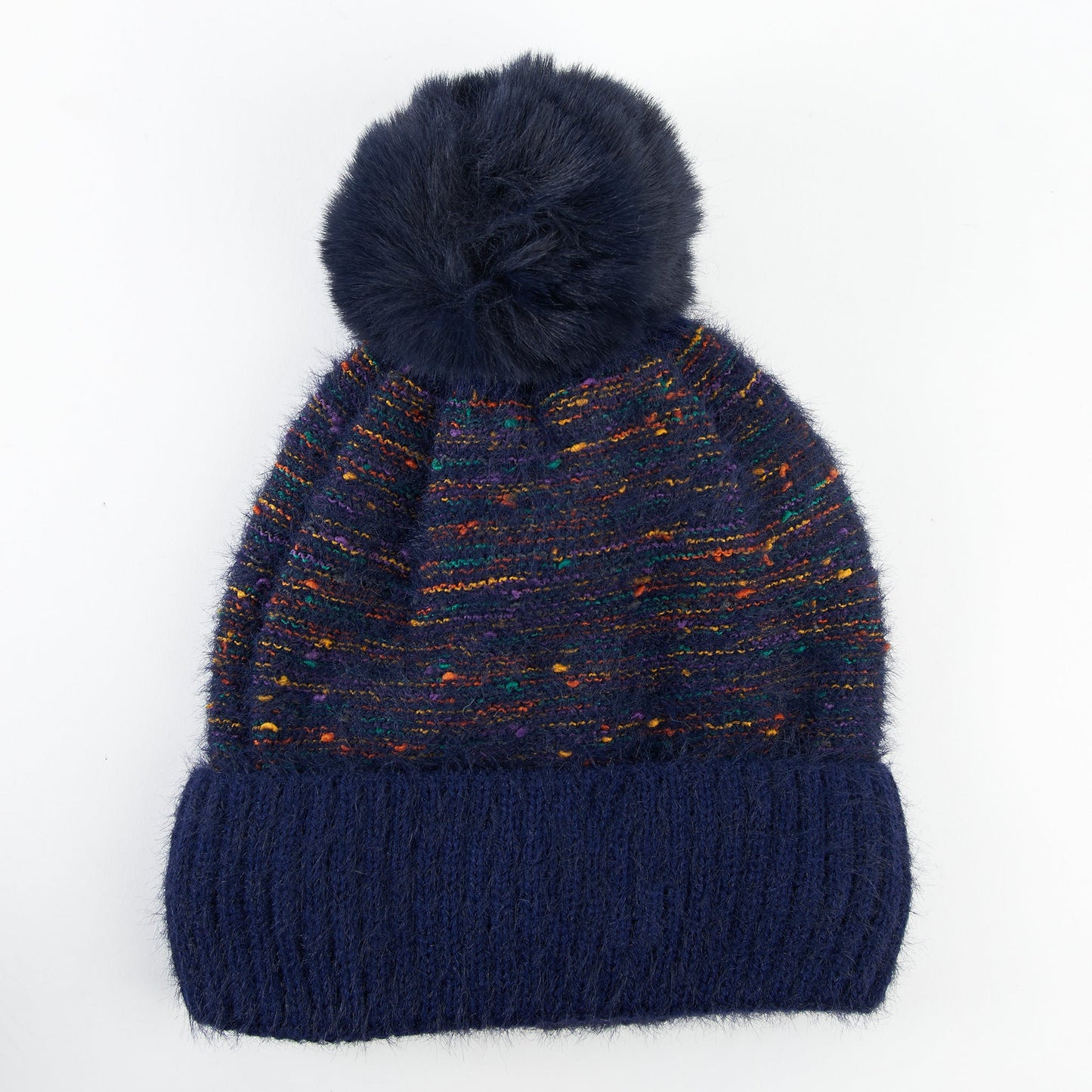 Kirry Knit Flecked Pom Beanie