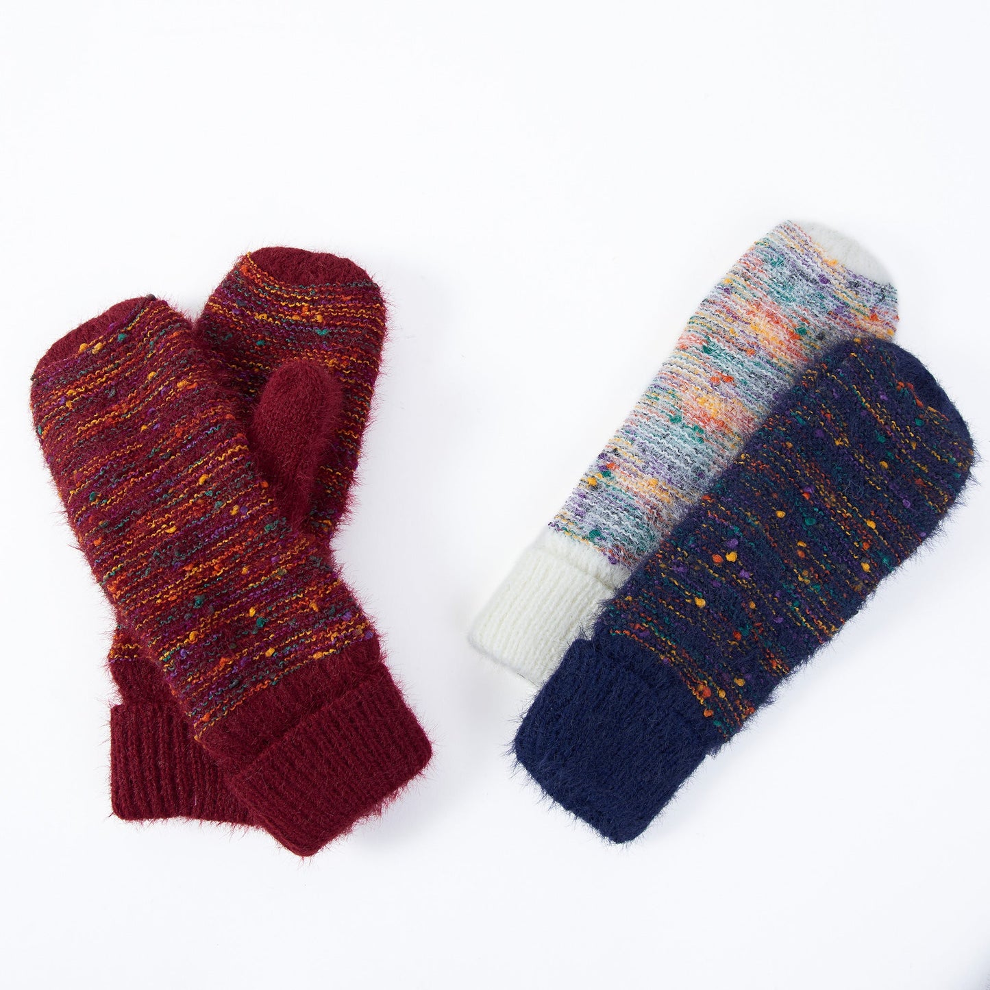 6 Piece Kirry Knit Flecked Mitten Assortment