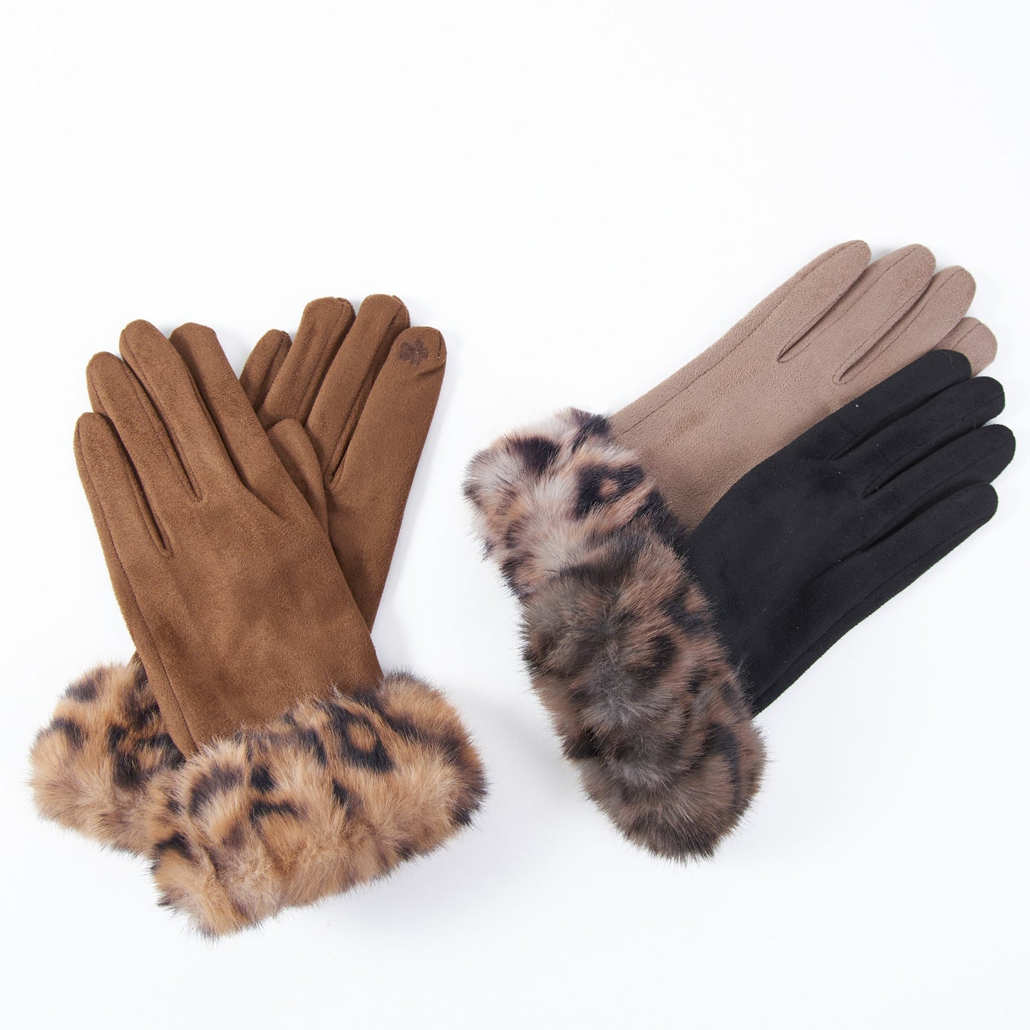 6 Piece Ryan Animal Print Faux Fur Cuff Glove Assortment