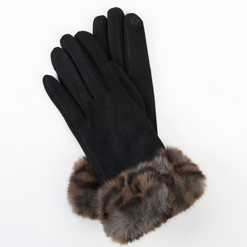 Ryan Animal Print Faux Fur Gloves