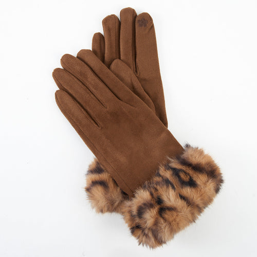 Ryan Animal Print Faux Fur Gloves