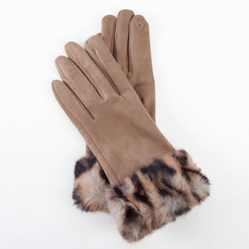 Ryan Animal Print Faux Fur Gloves