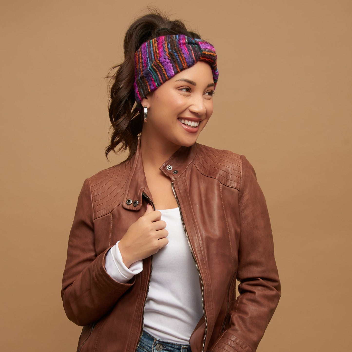 Emmy Striped Knotted Winter Headband