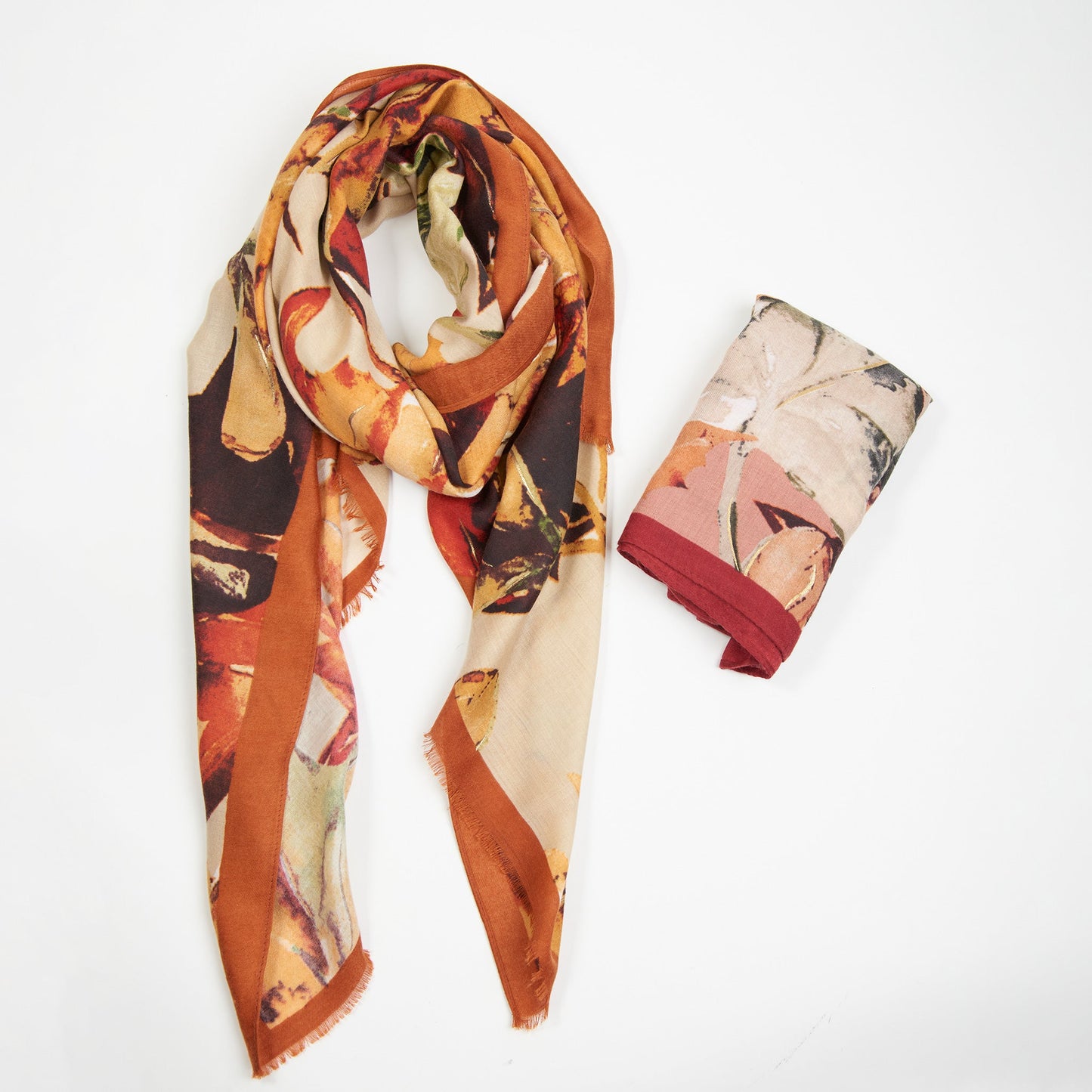 4 Piece Alana Abstract Illustrated Floral Lightweight Scarf Assortment