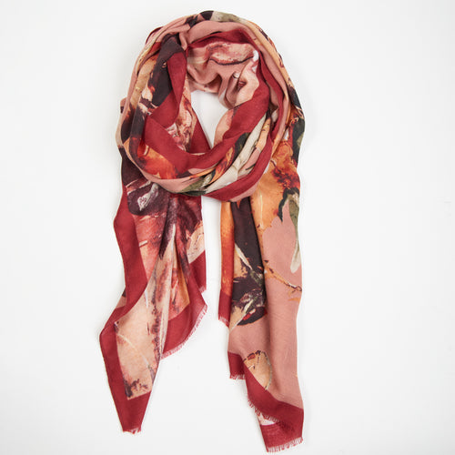 Alana Abstract Illustrated Floral Lightweight Scarf