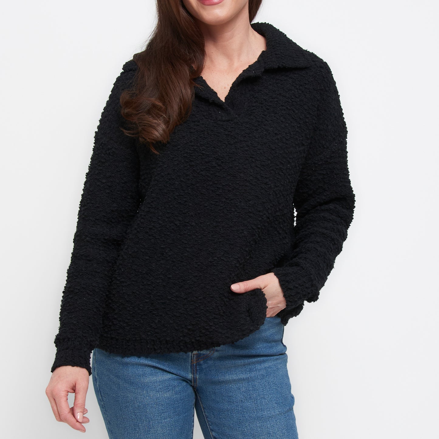 Tylie Teddy Bear Knit Polo Sweater