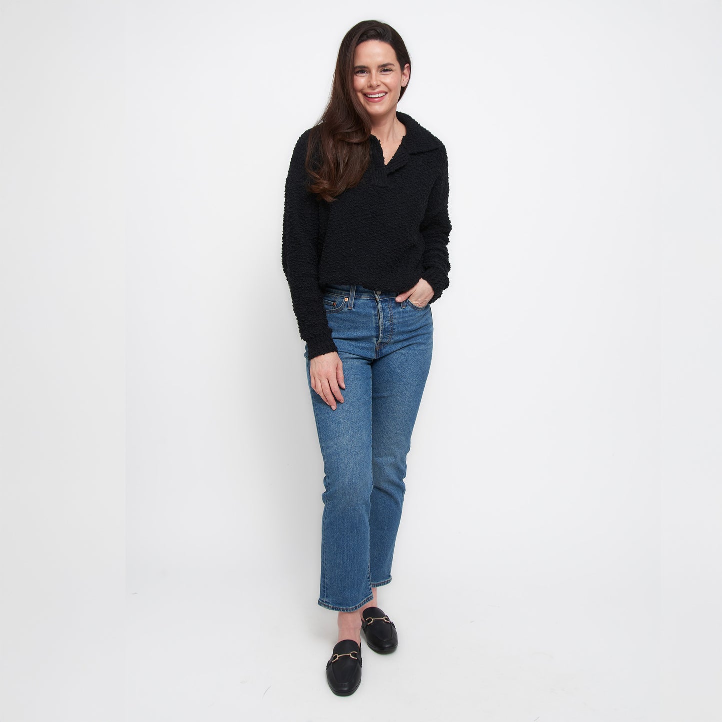 Tylie Teddy Bear Knit Polo Sweater
