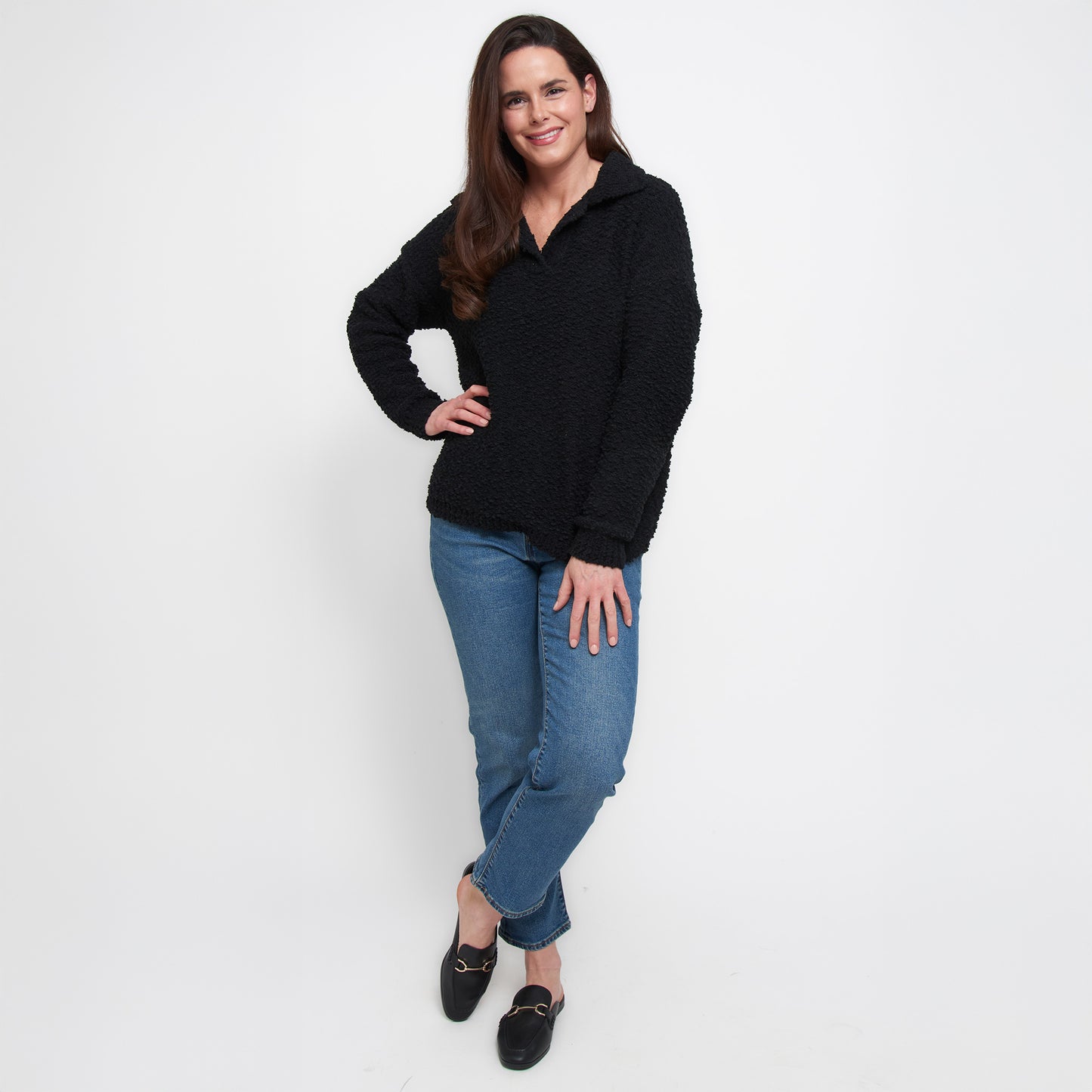 Tylie Teddy Bear Knit Polo Sweater