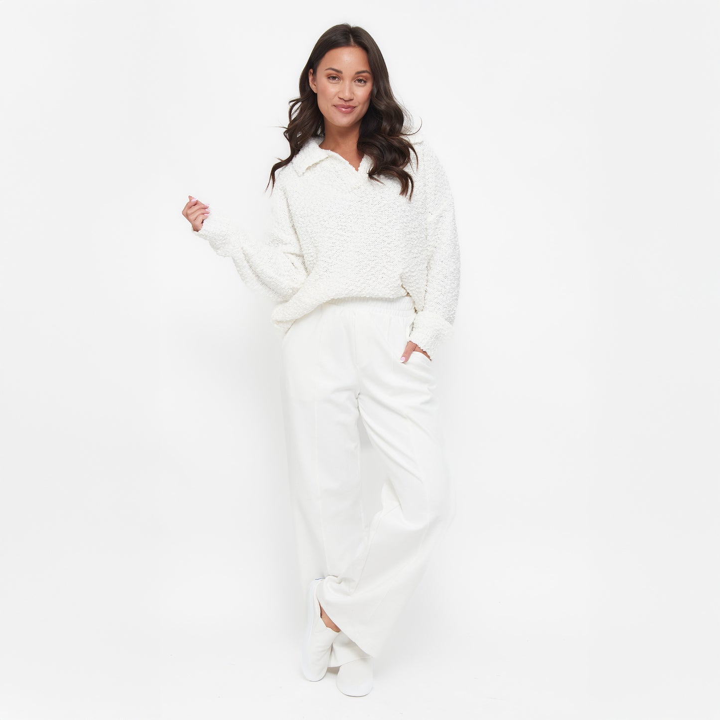 Tylie Teddy Bear Knit Polo Sweater