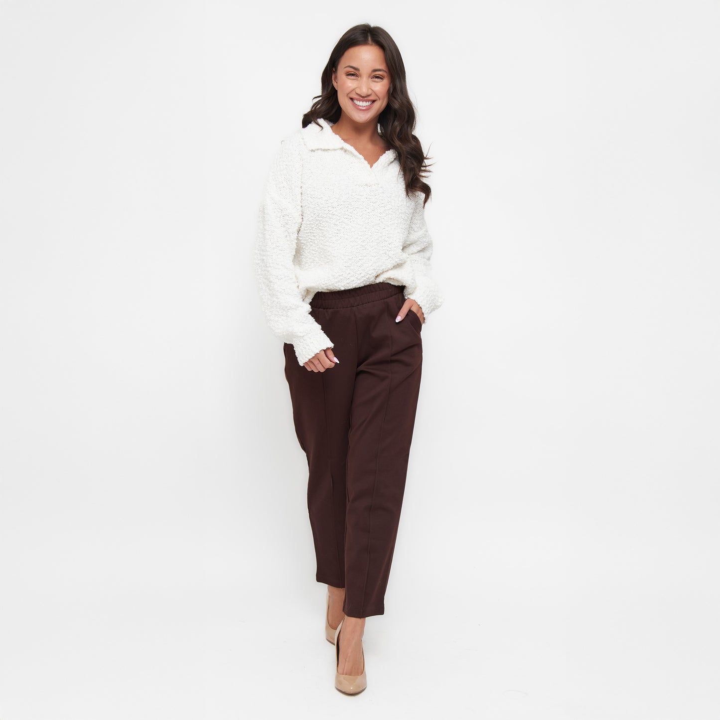 Tylie Teddy Bear Knit Polo Sweater