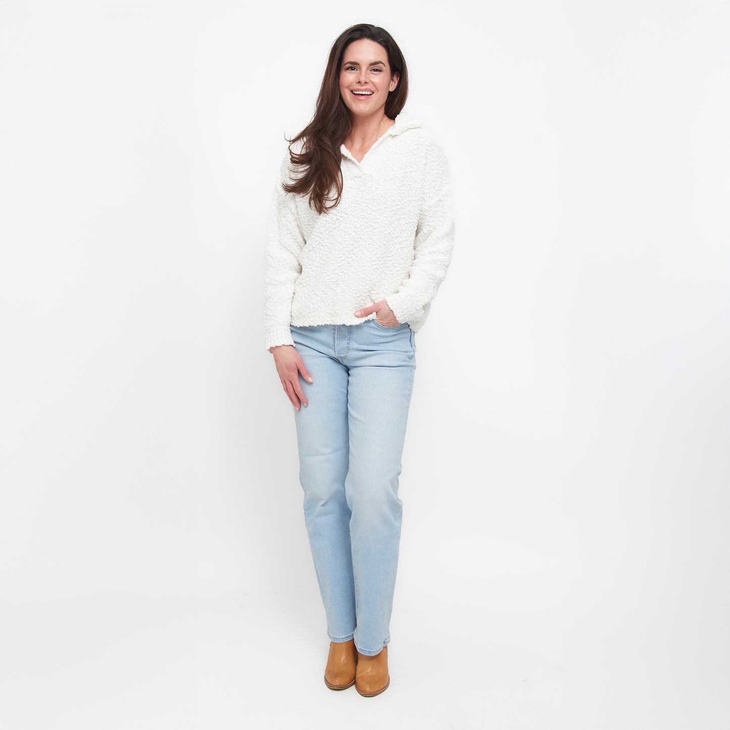 Tylie Teddy Bear Knit Polo Sweater