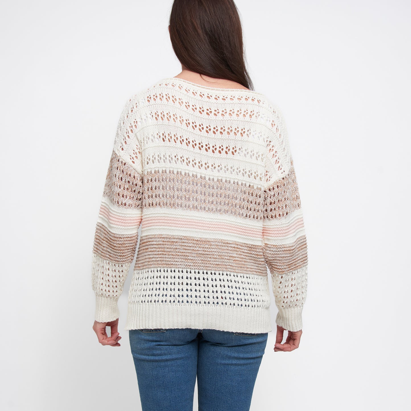Opal Color Block Crochet Sweater