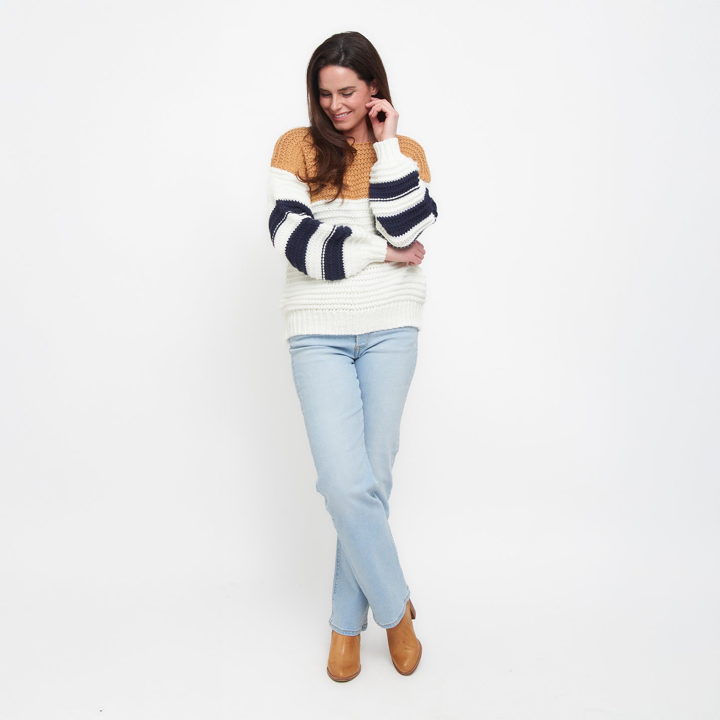 Kennedy Color Block Chunky Sweater