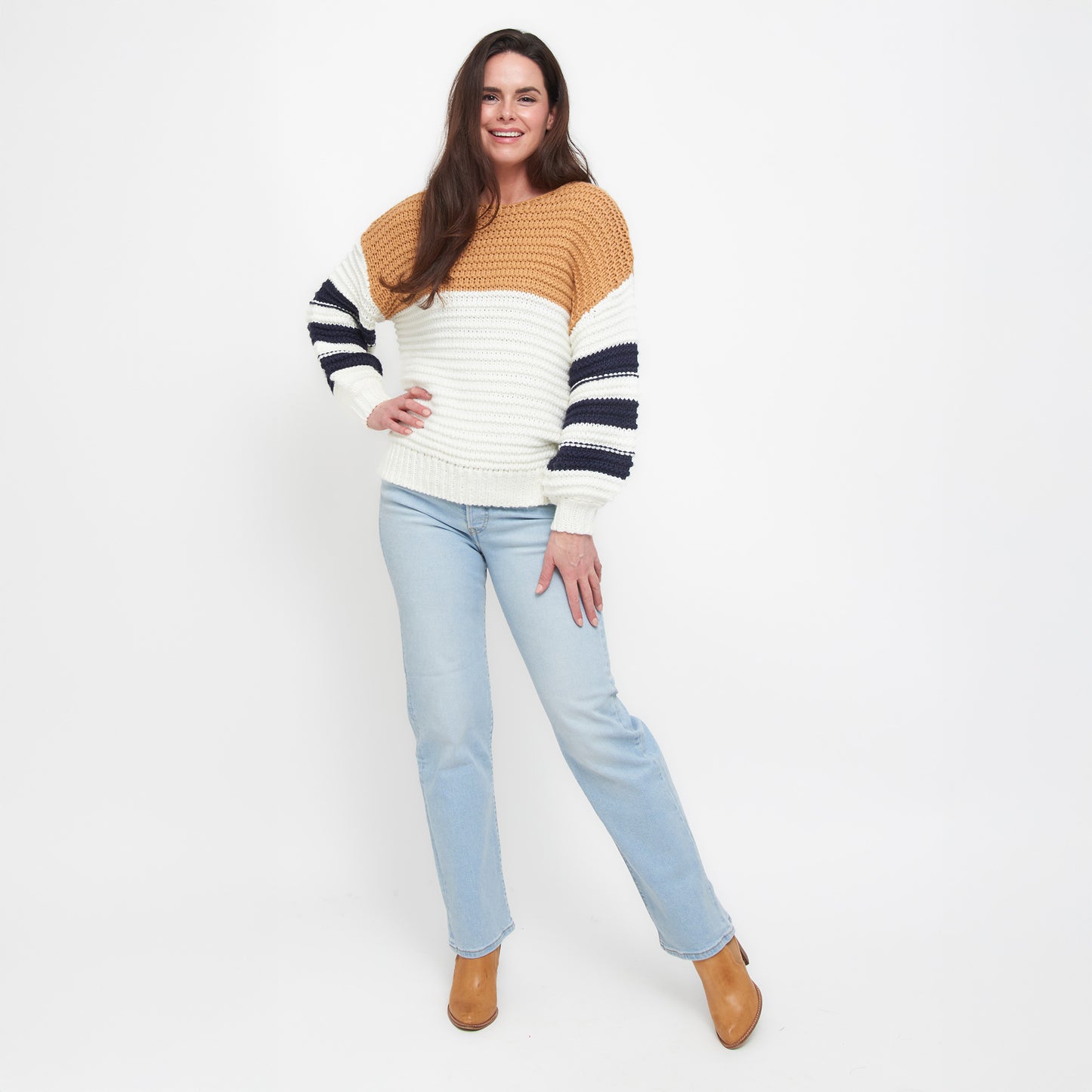 Kennedy Color Block Chunky Sweater