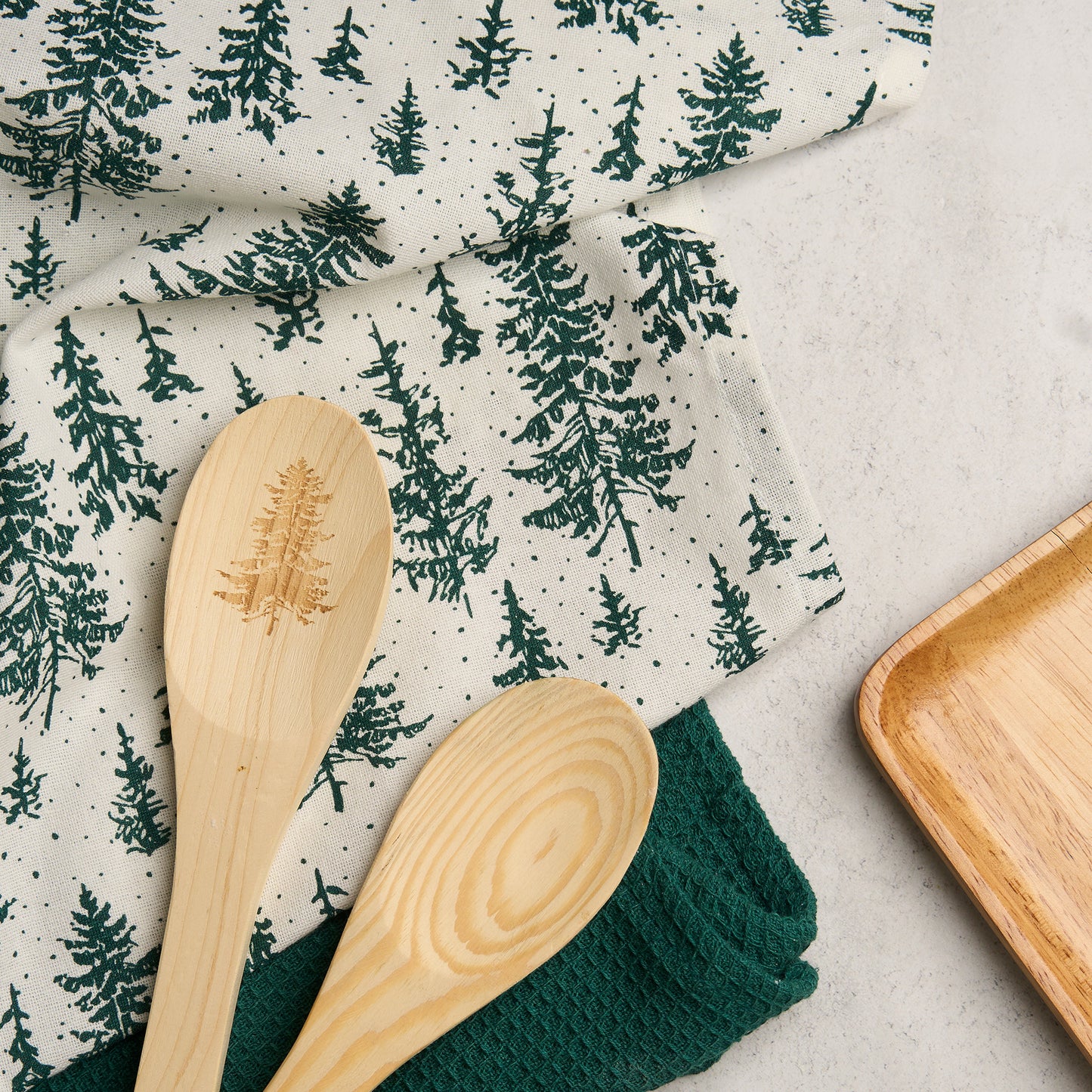 3 Piece Evergreen Trees Kitchen Set