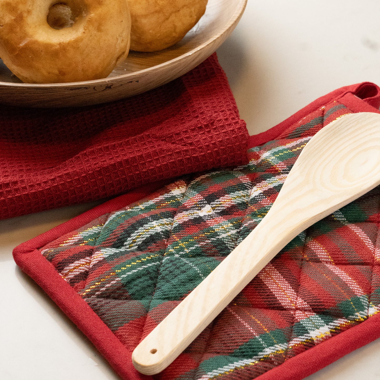 3 Piece Holiday Plaid Kitchen Set