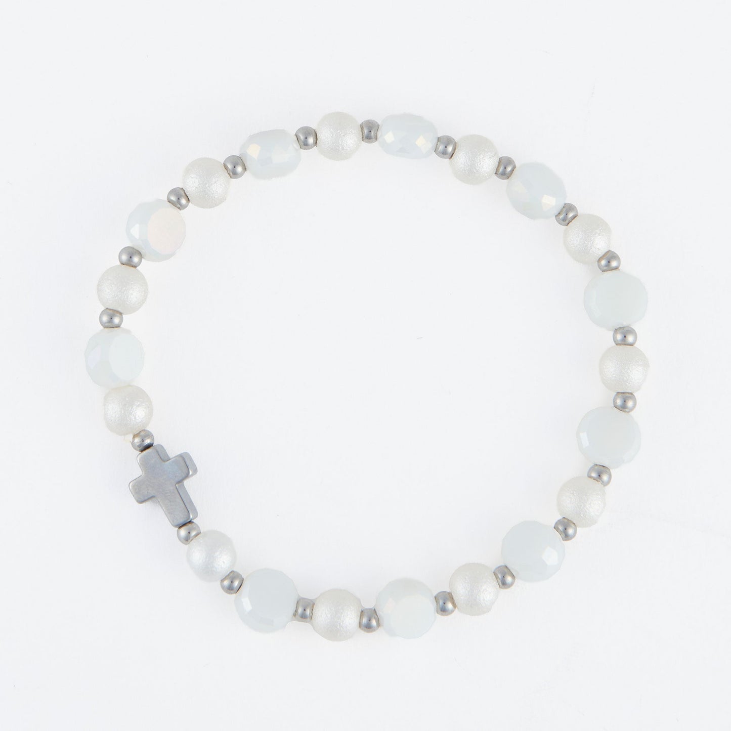 Aria Beaded Cross Stretch Bracelet