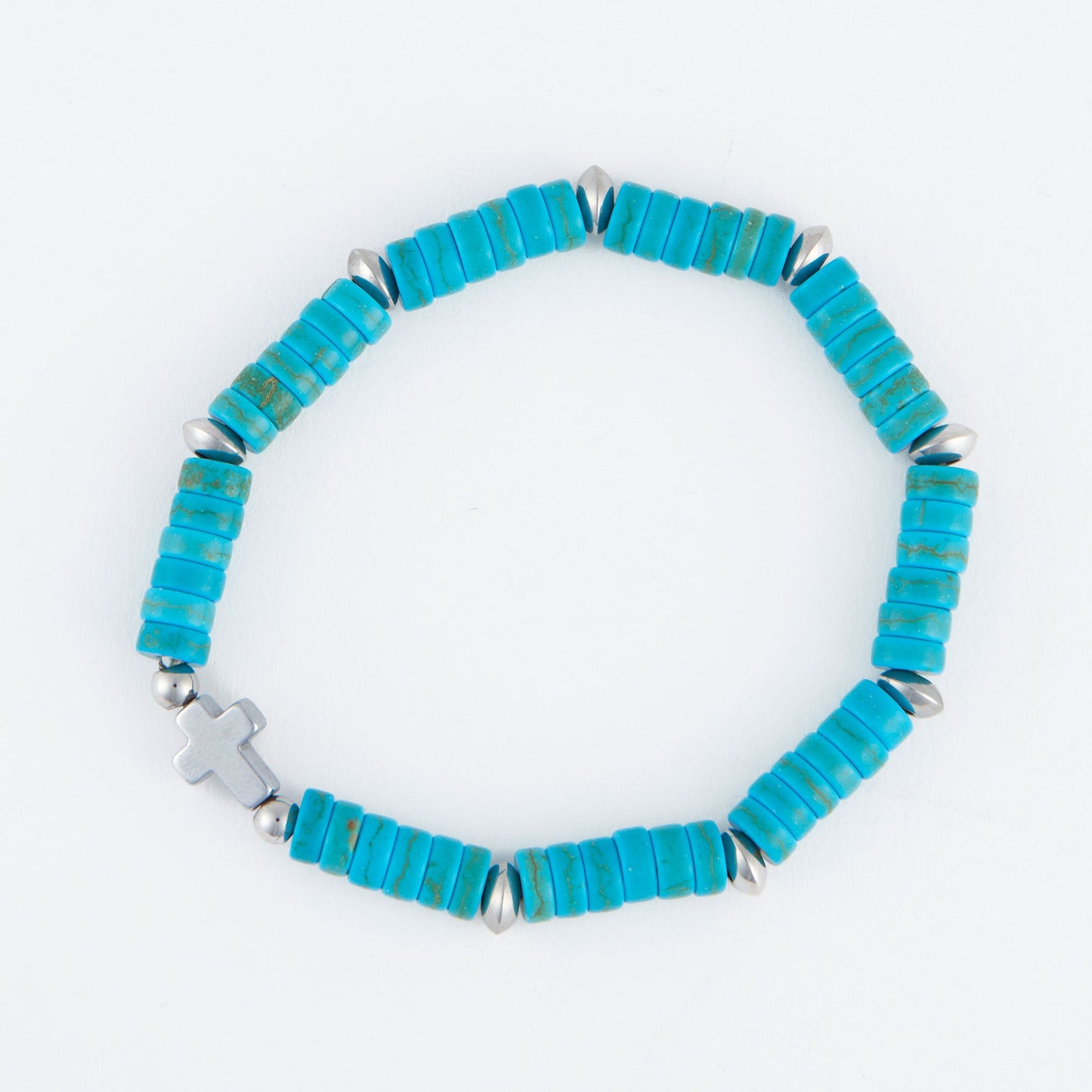 Adele Beaded Cross Stretch Bracelet