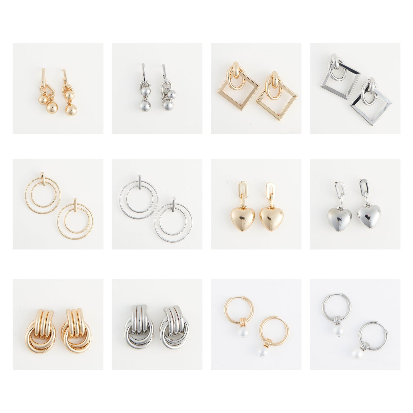 24 Piece Modern Metal Earring Assortment