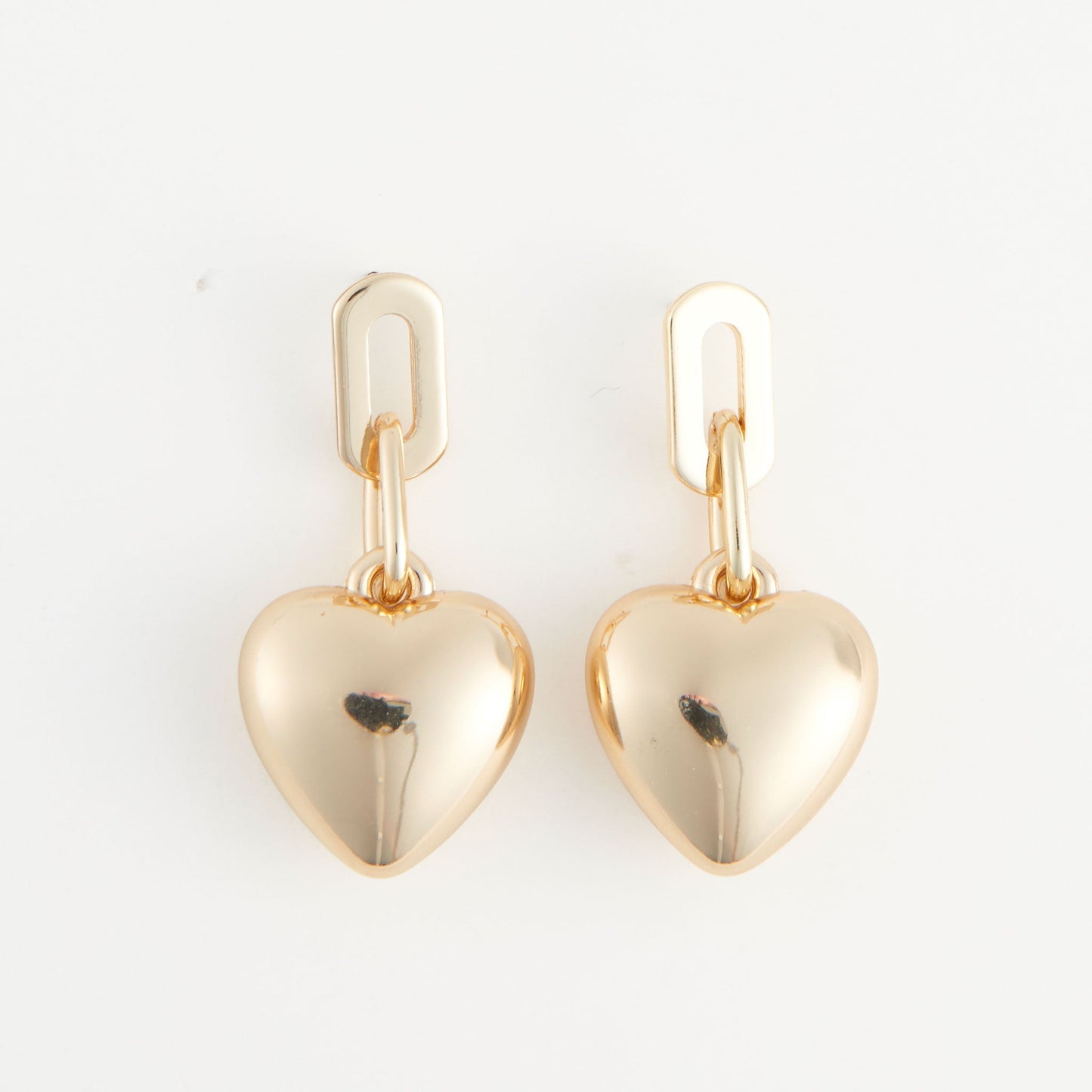 Kace Drop Link Heart Earrings