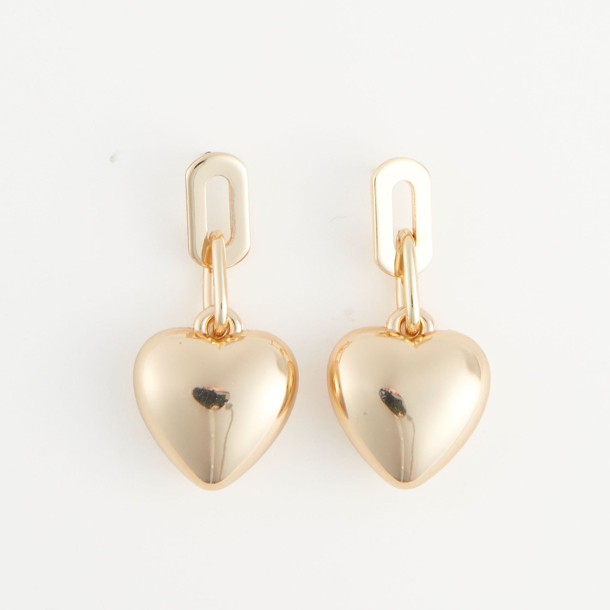 Kace Drop Link Heart Earrings