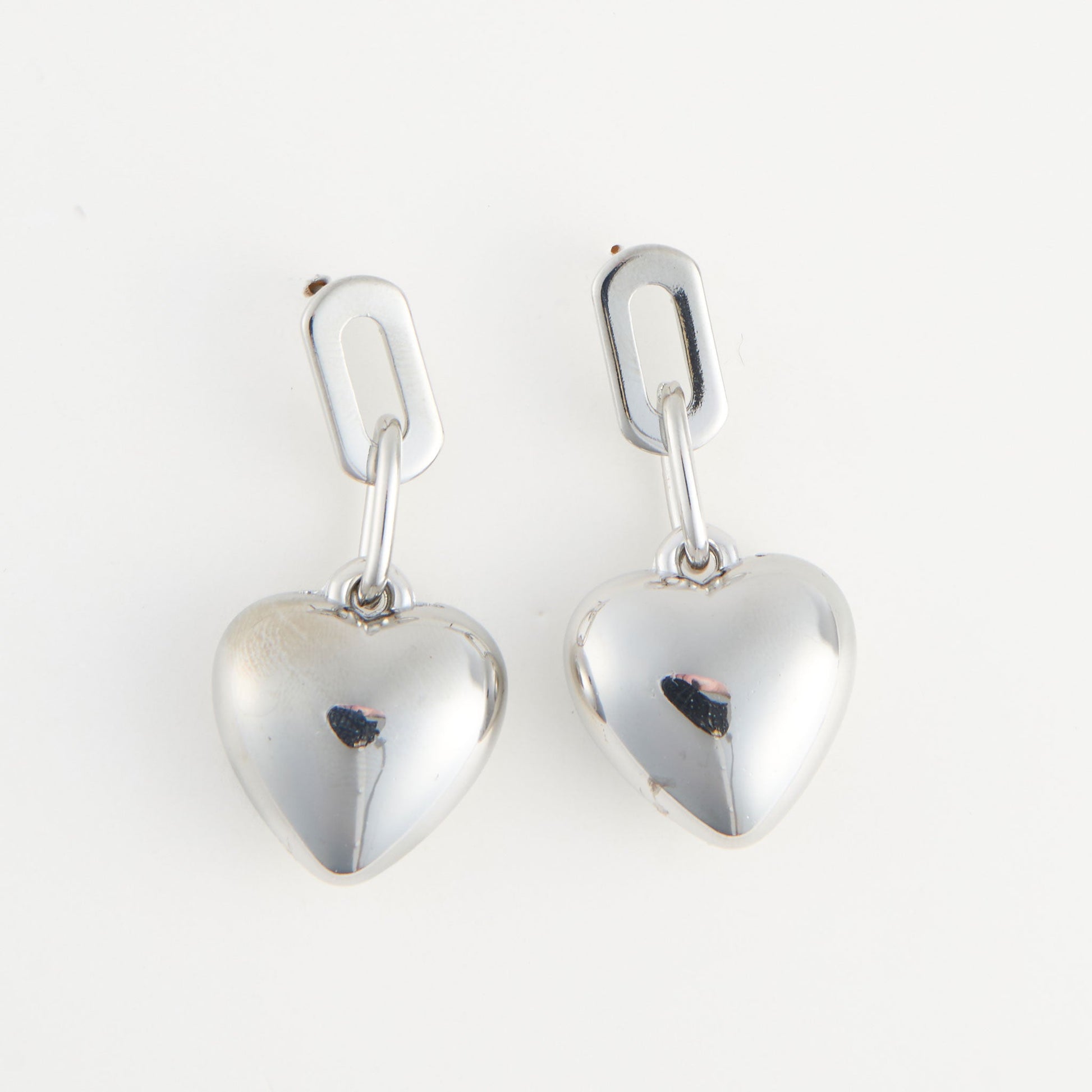 Kace Drop Link Heart Earrings