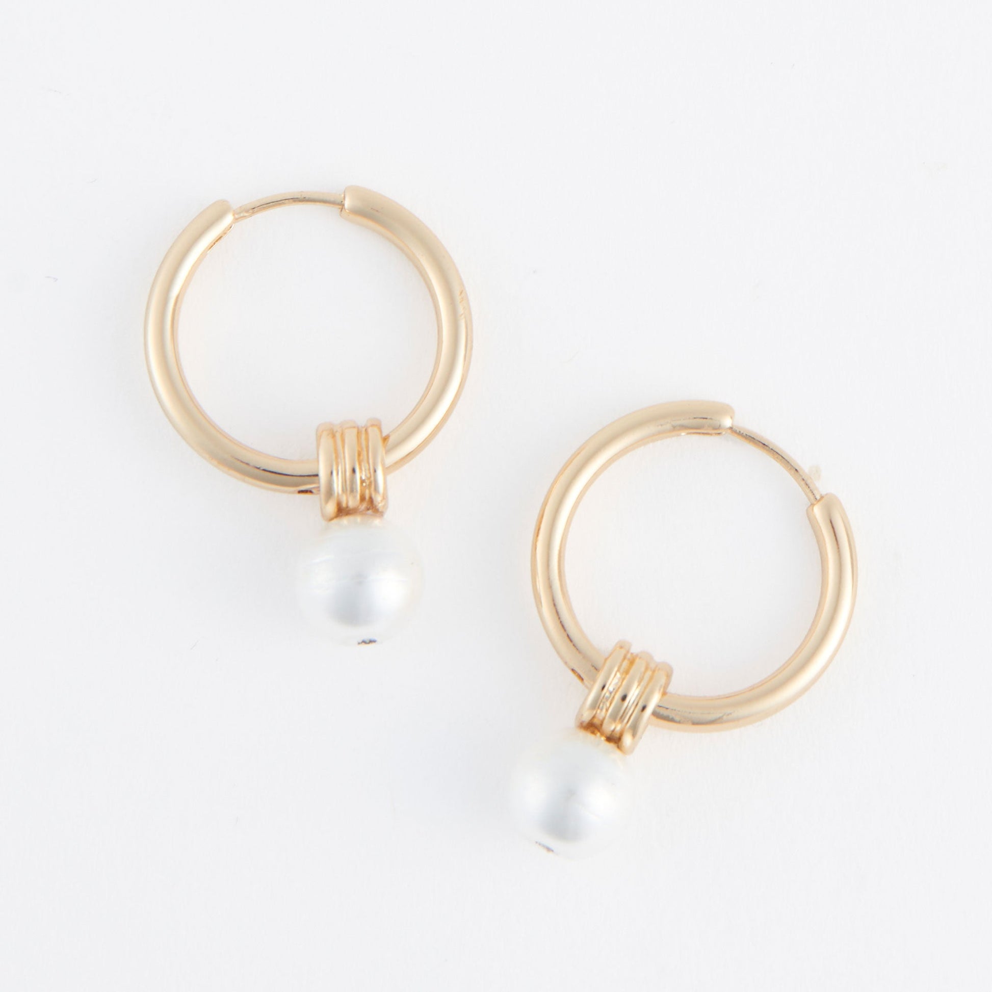 Nicola Pearl Hoop Earrings