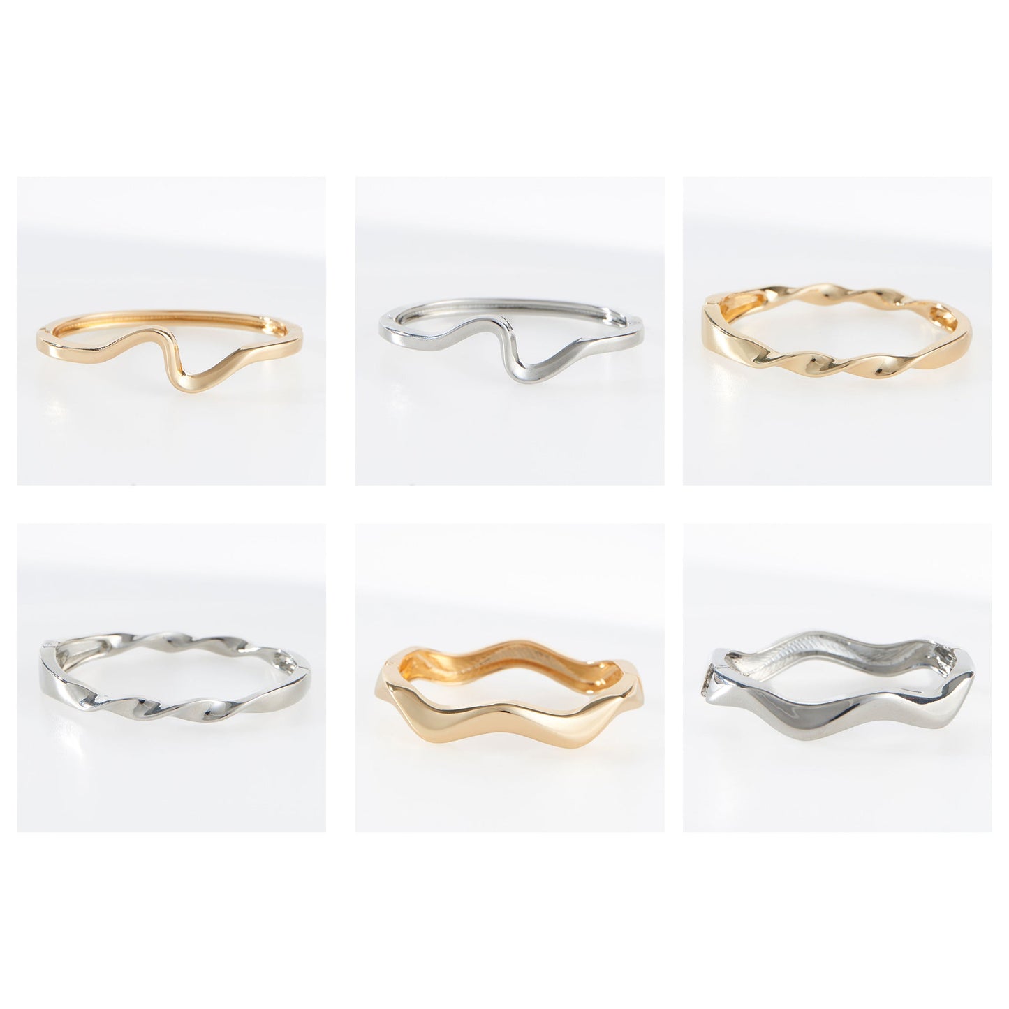 12 Piece Lumi Hinged Cuff Bracelet Assortment