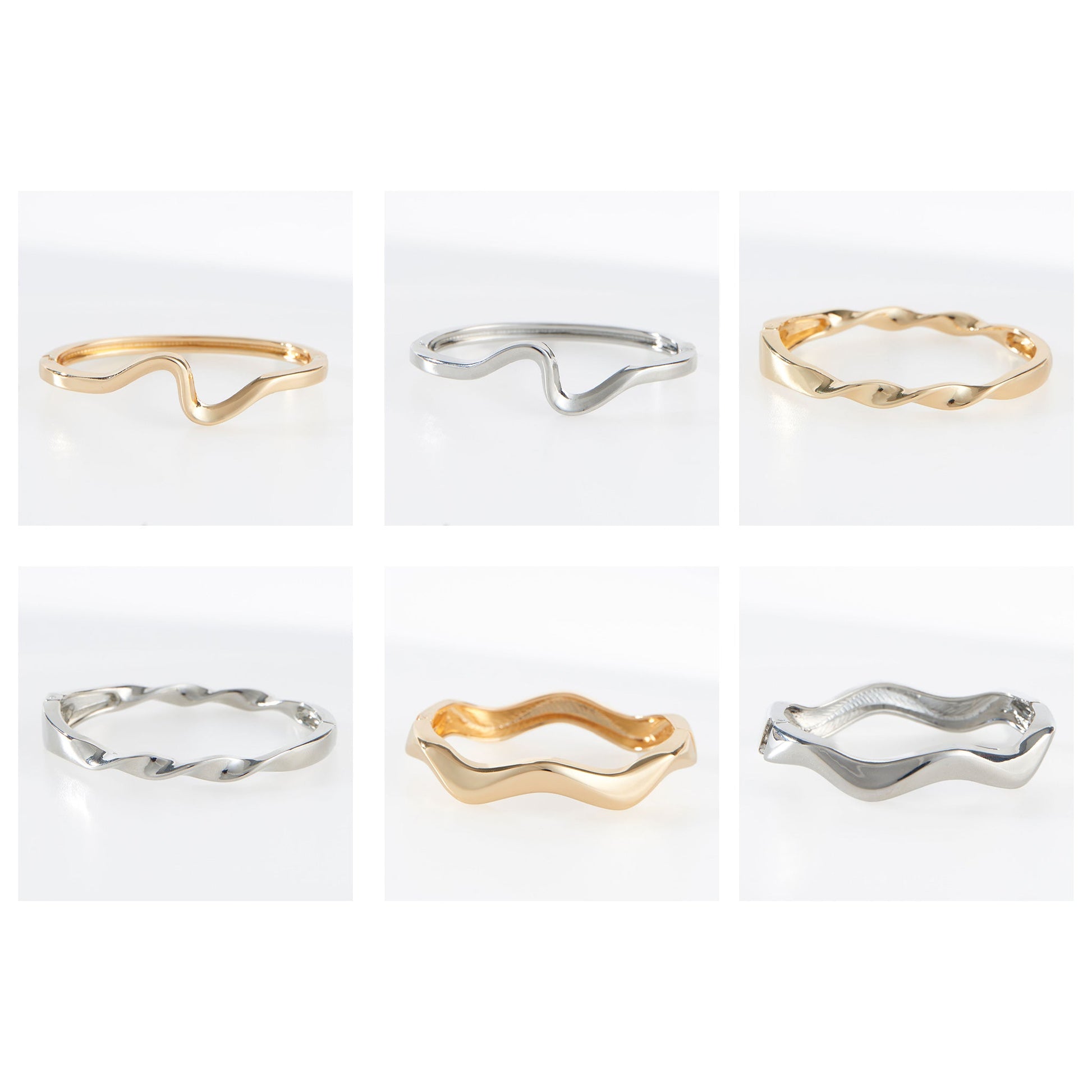 12 Piece Lumi Hinged Cuff Bracelet Assortment