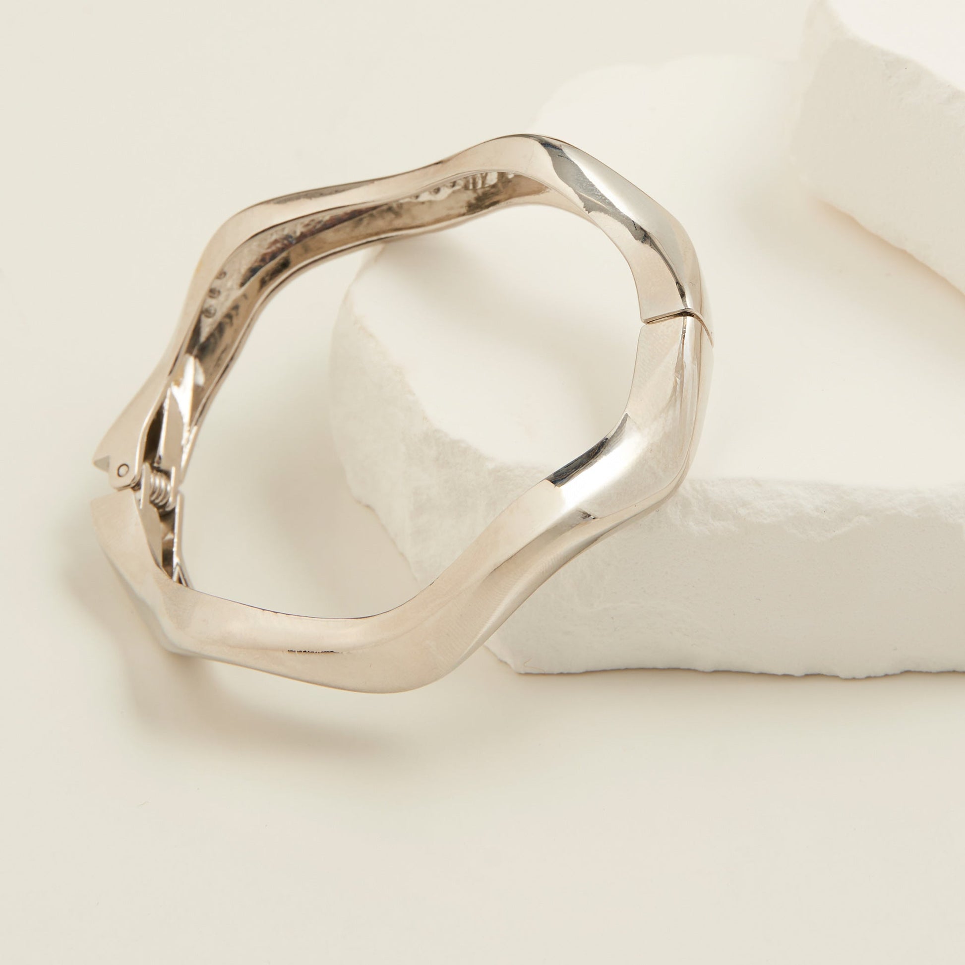 Lumi Wave Hinged Cuff Bracelet