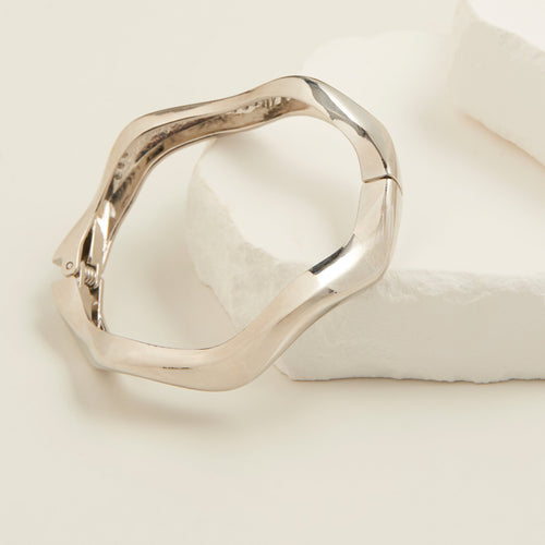 Lumi Wave Hinged Cuff Bracelet
