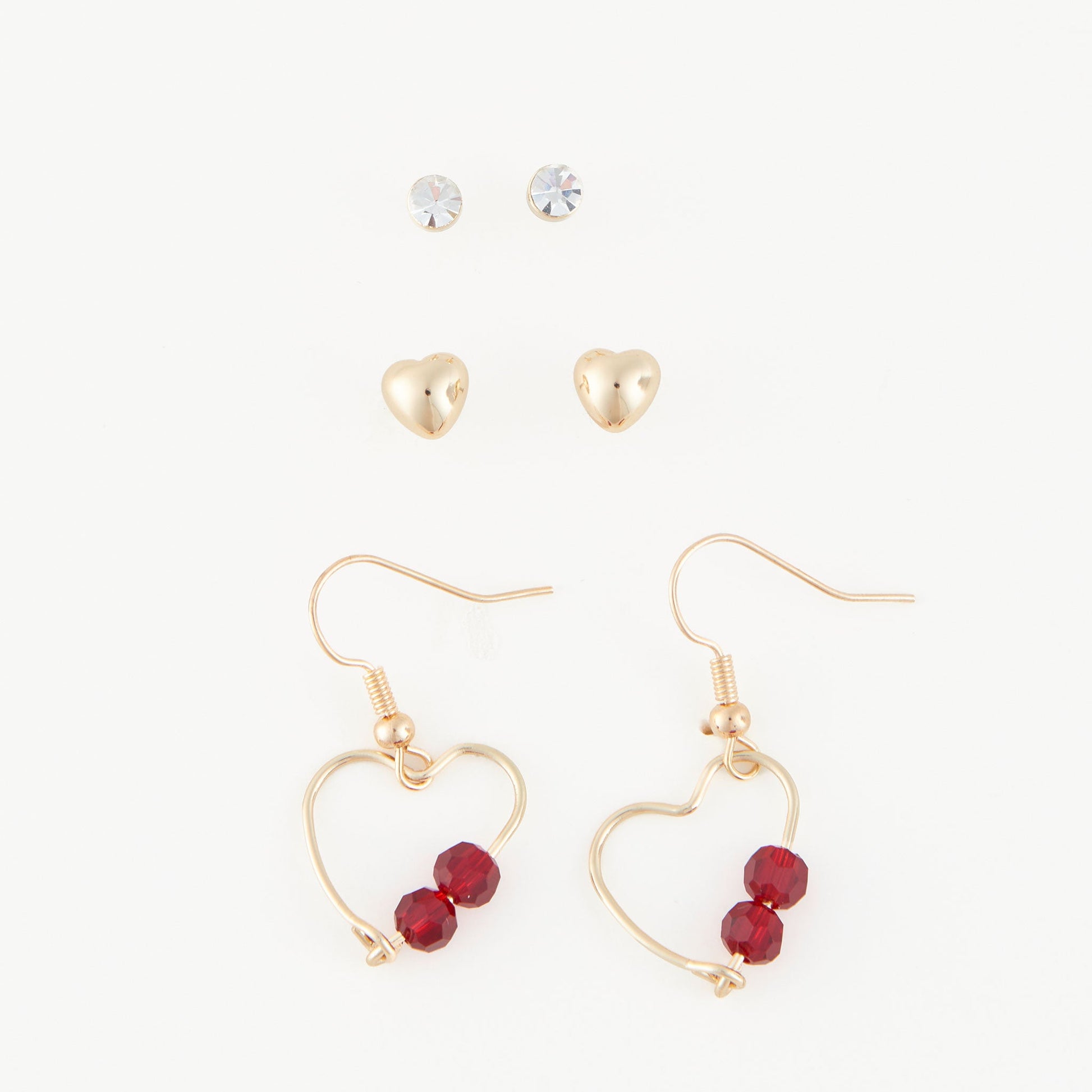 Mina Heart Frame Earring Trio
