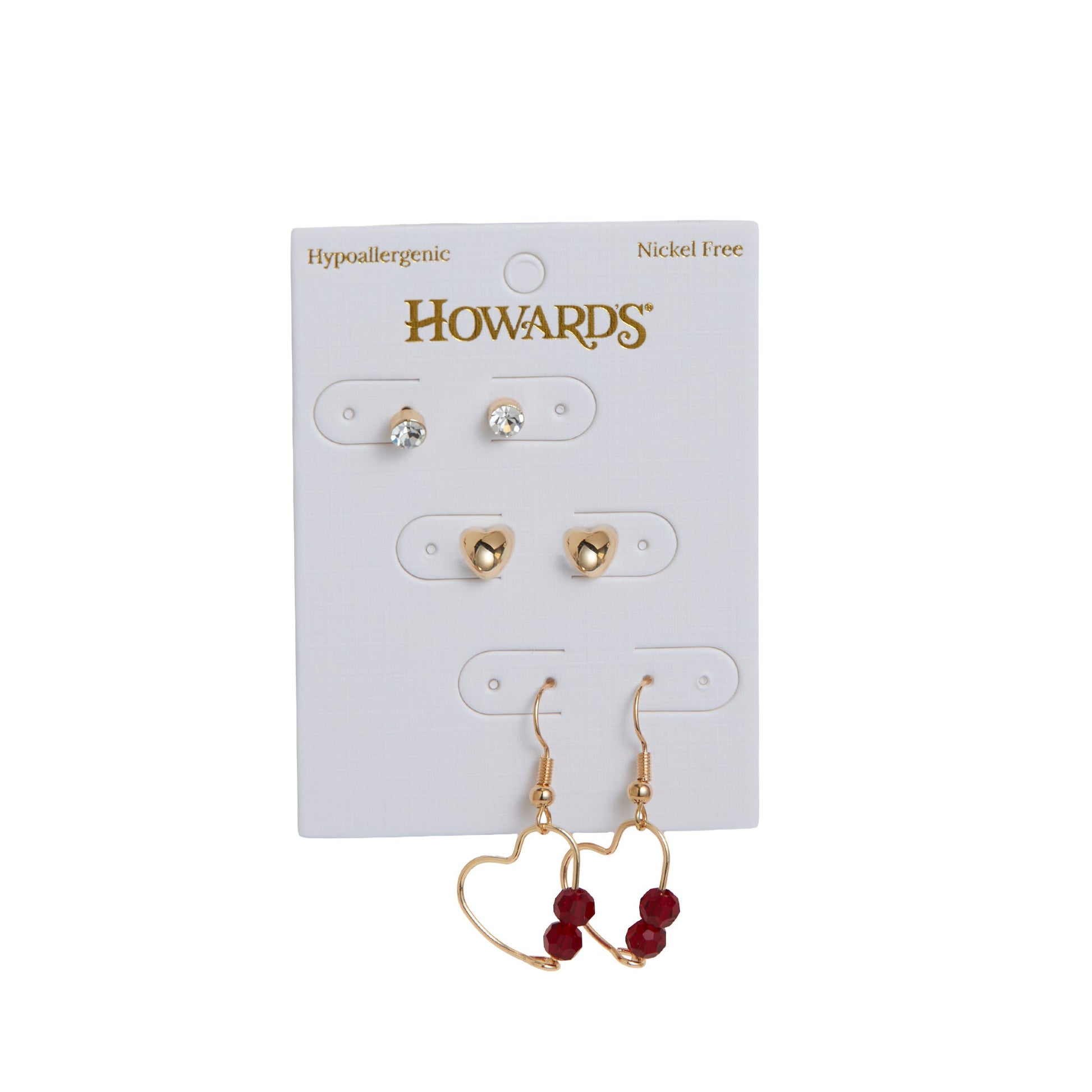 Mina Heart Frame Earring Trio