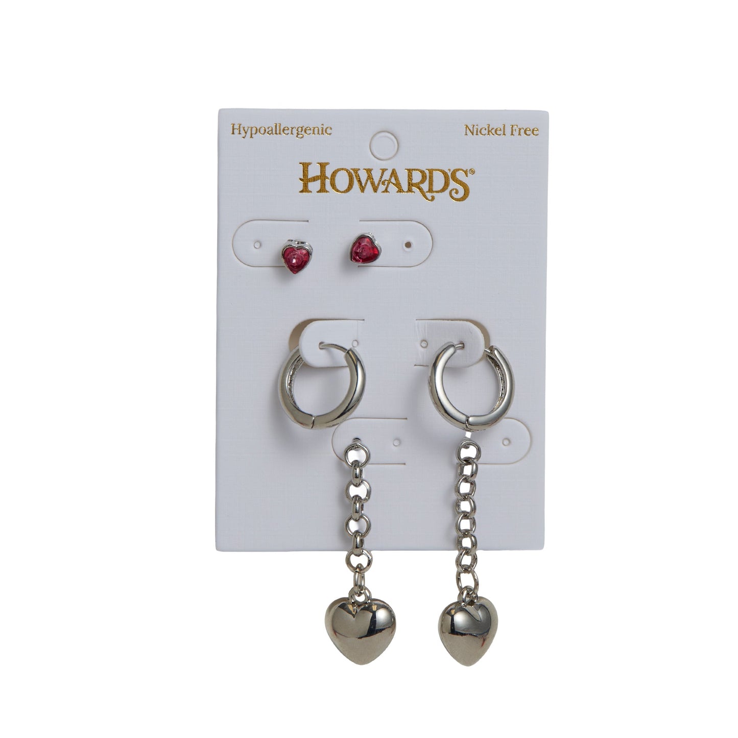 Mina Puffy Heart Earring Trio