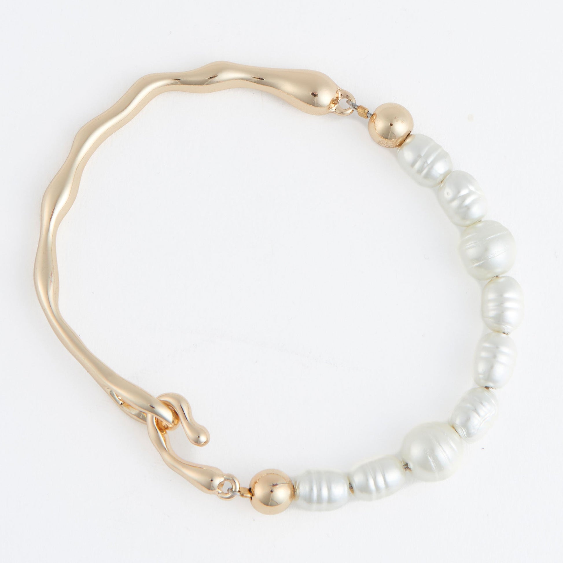 Julien Genuine Pearl Bangle Bracelet