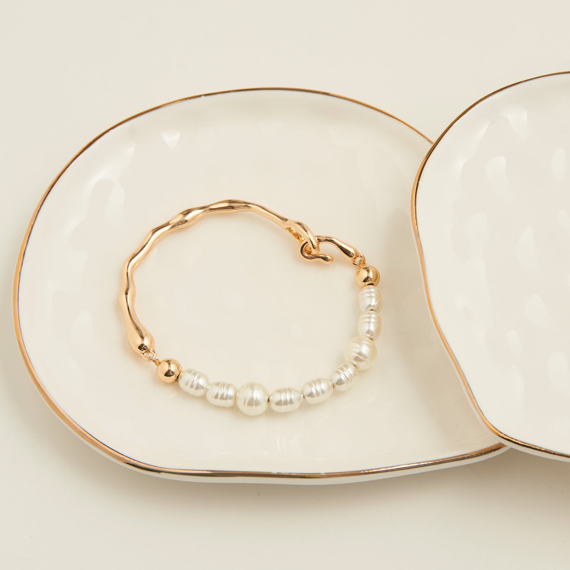 Julien Genuine Pearl Bangle Bracelet