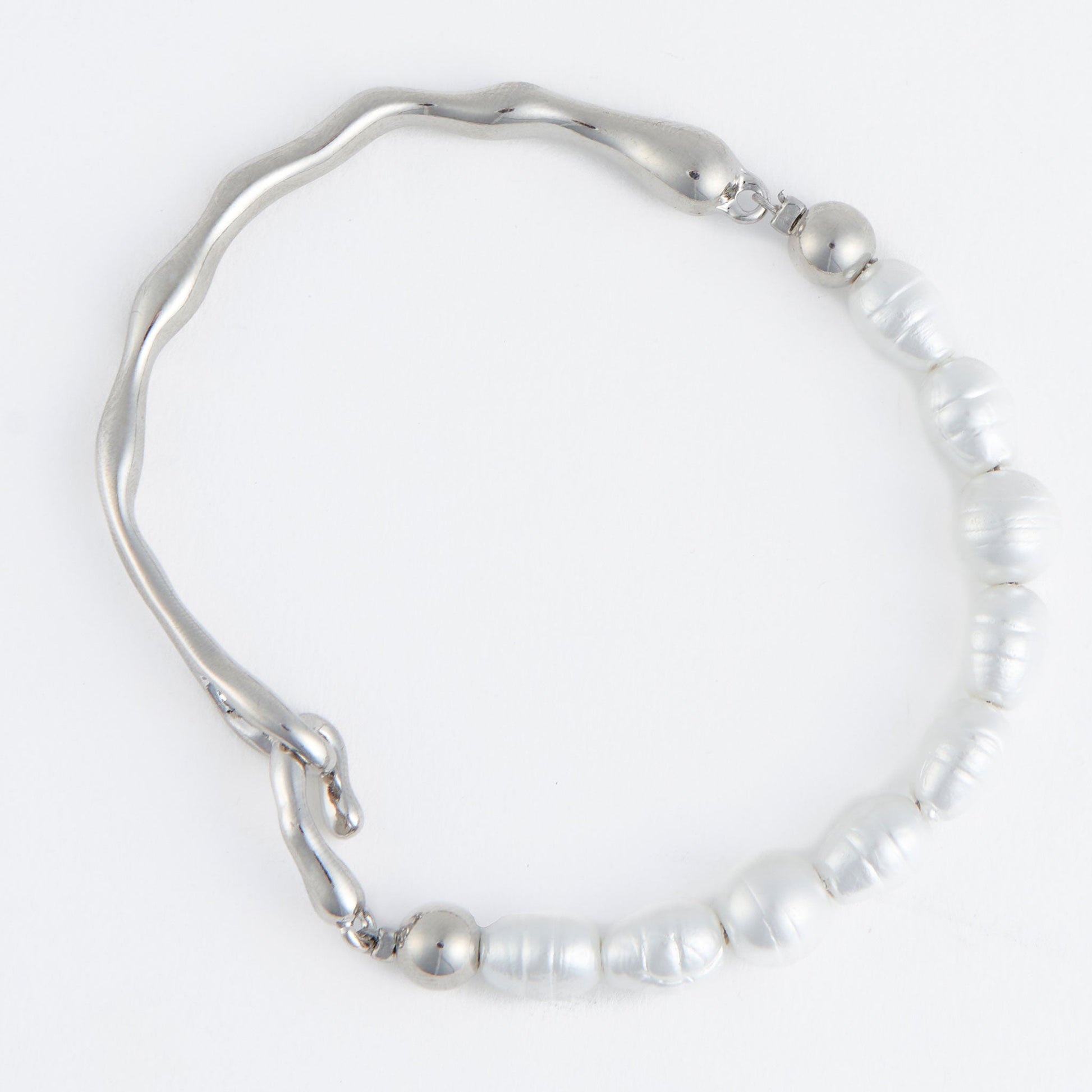 Julien Genuine Pearl Bangle Bracelet
