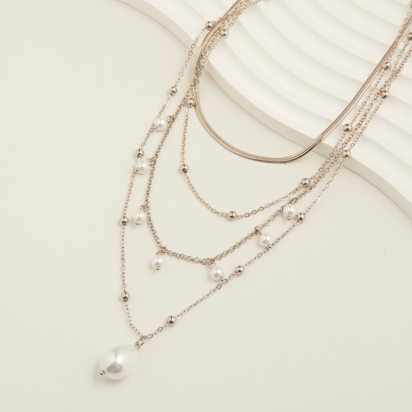 Wren Layered Genuine Pearl Pendant Necklace