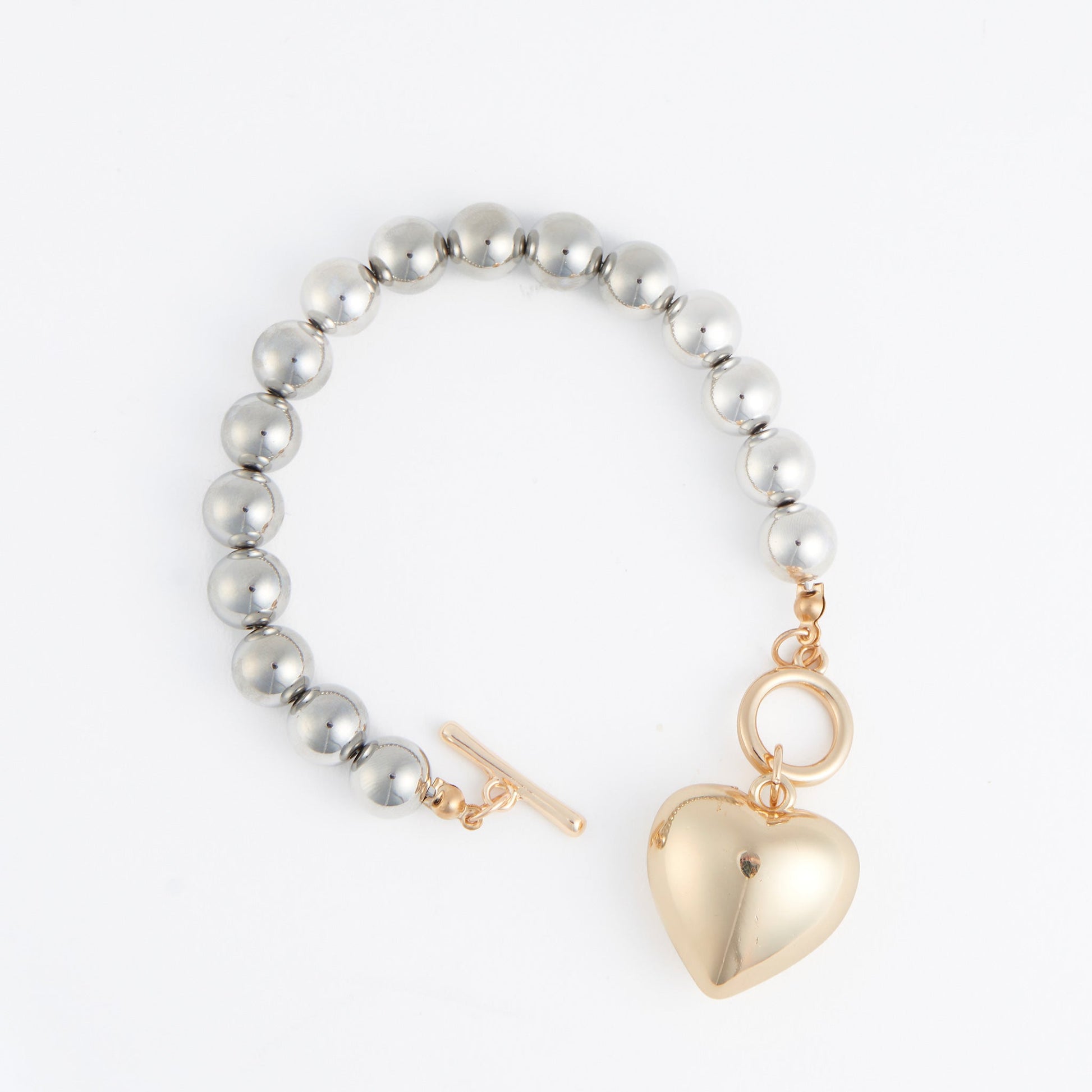 Jacey Heart Charm Toggle Bracelet