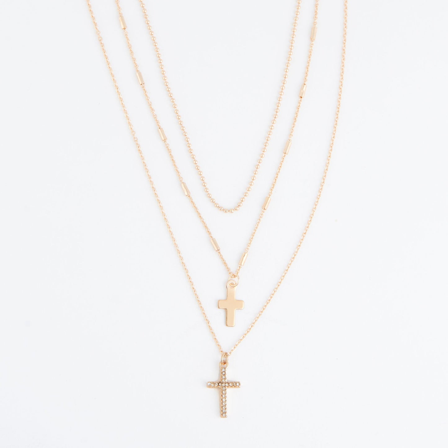 Tara Cross Charm Layered Necklace