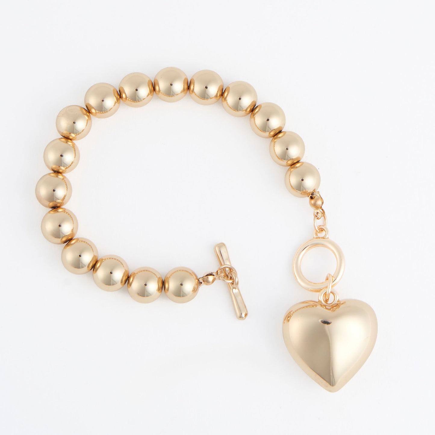 Jacey Heart Charm Toggle Bracelet