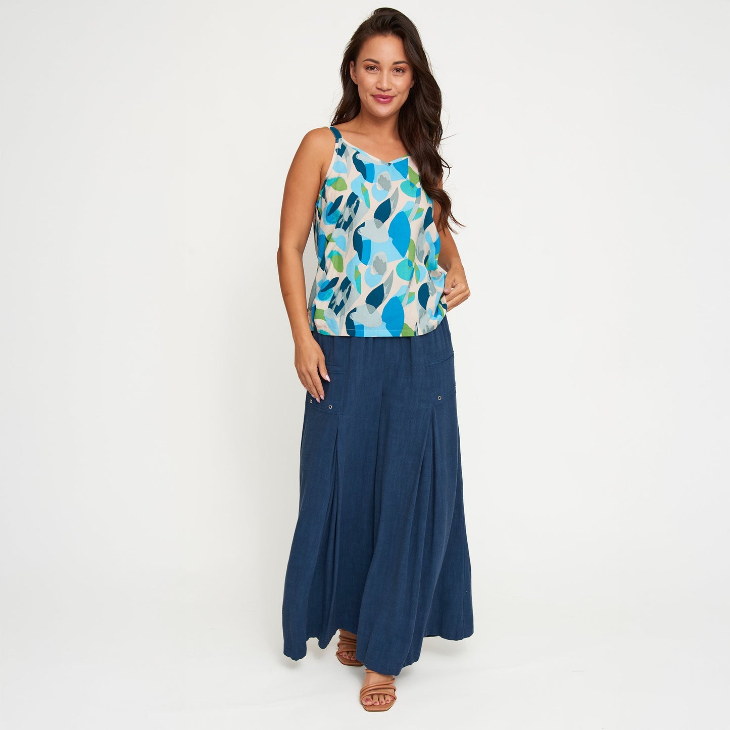 Afton Wide Leg Side Zipper Pants