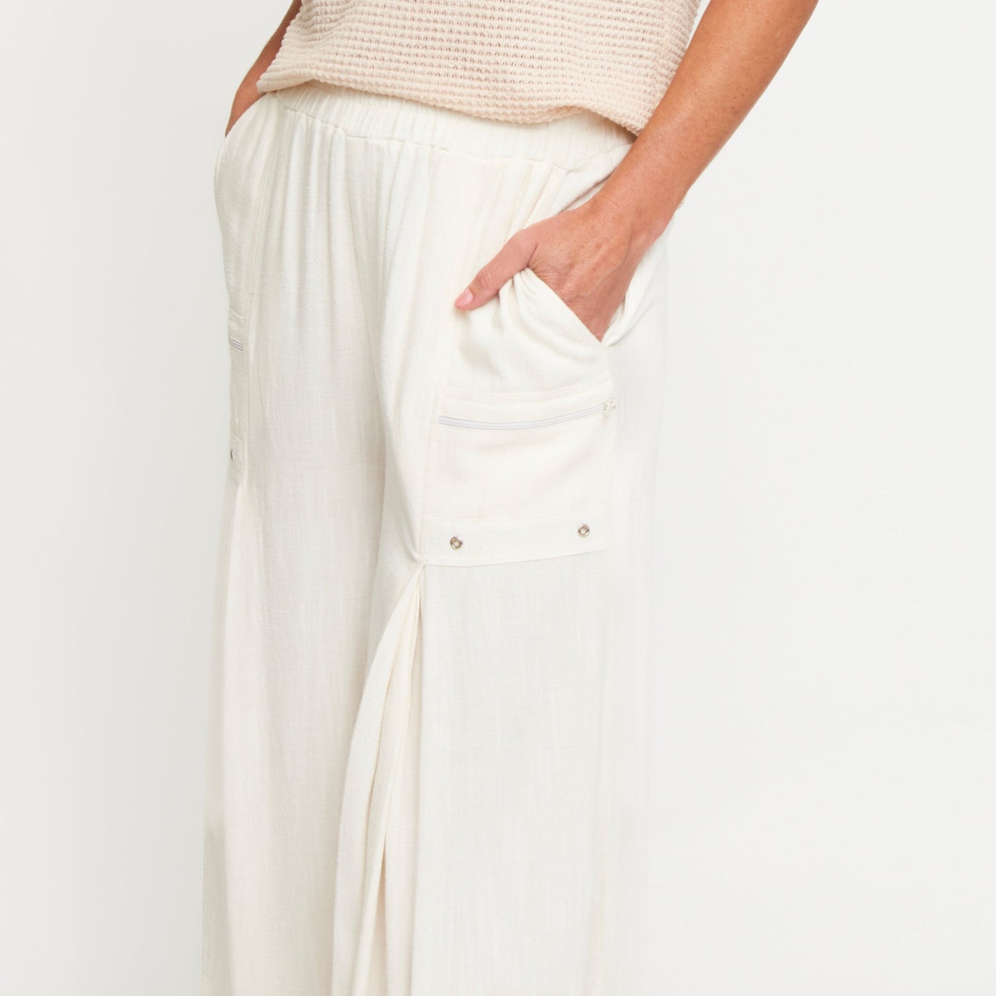 Afton Wide Leg Side Zipper Pants