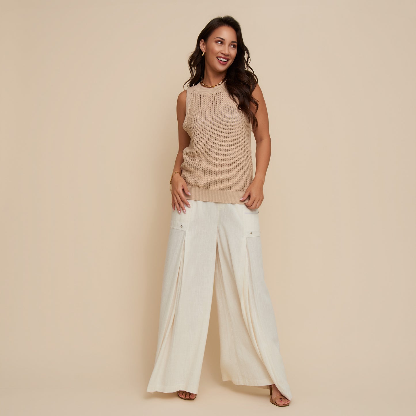 Afton Wide Leg Side Zipper Pants
