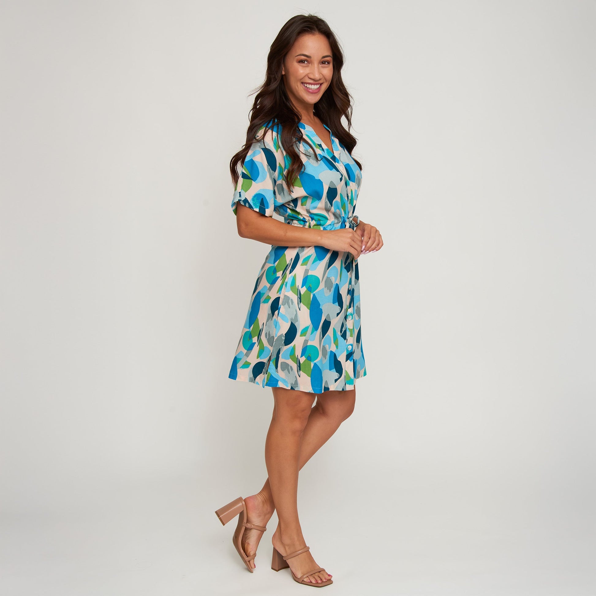 Ayla Short Sleeve Tie Waist Dress