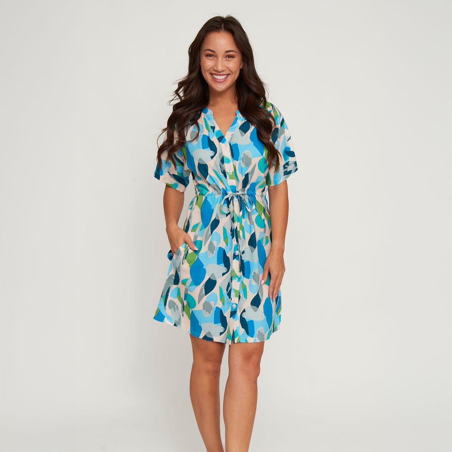 Ayla Short Sleeve Tie Waist Dress