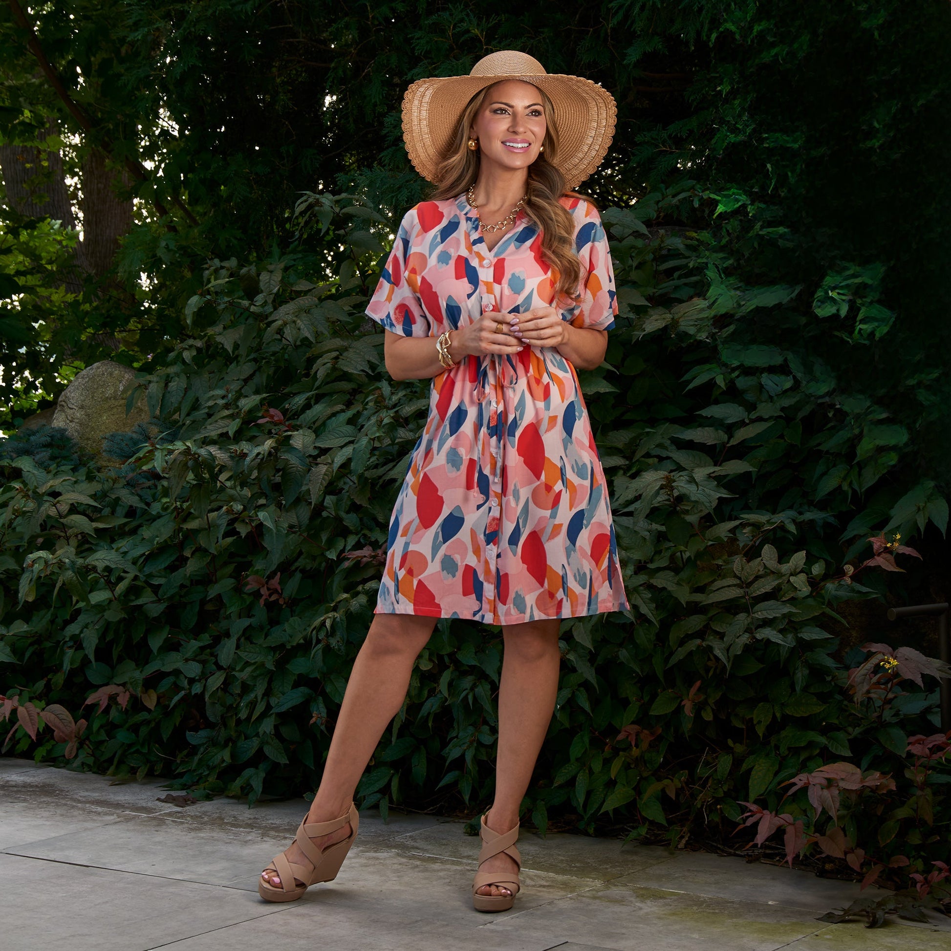 Ayla Short Sleeve Tie Waist Dress